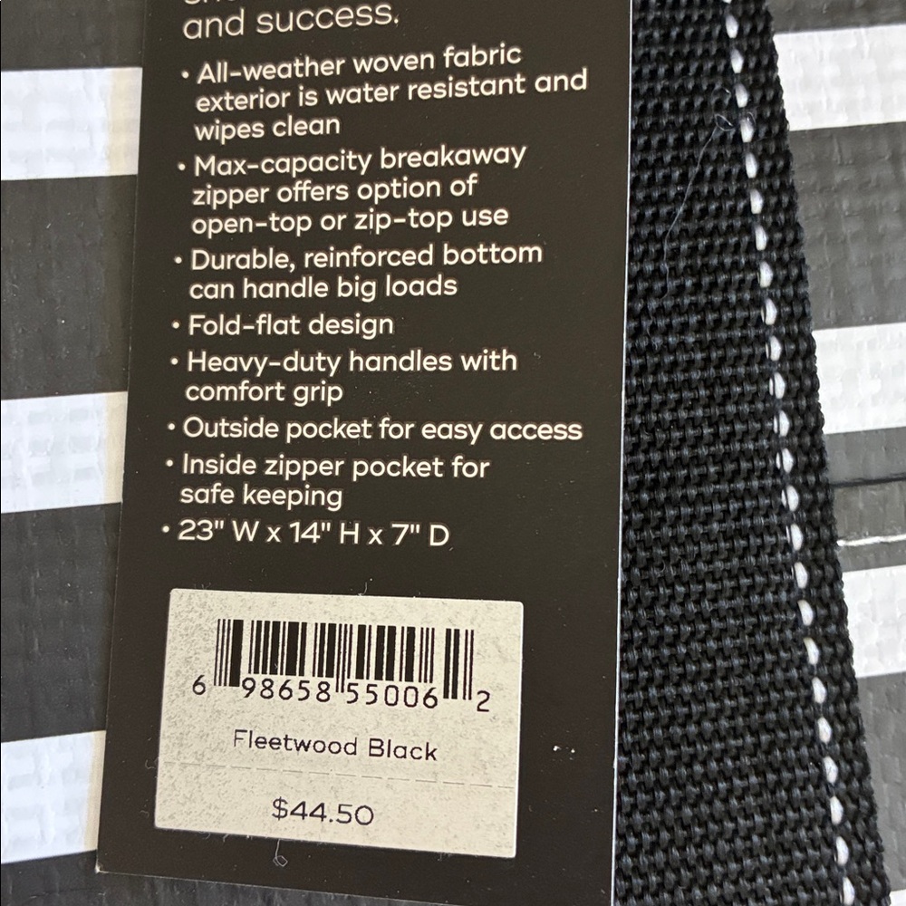 Scout La Bumba Fleetwood Black Stripe Tote NWT - Picture 3 of 5